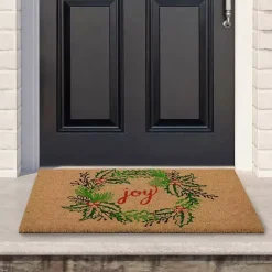 Hot Joy Wreath Decorative Christmas Doormat Outdoor Christmas Decorations