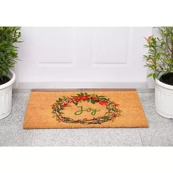 Outlet Joy Wreath Doormat Outdoor Christmas Decorations