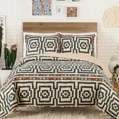 Kirklands Home Quilts|Justina Blakeney Black Hypnotic King Quilt Set