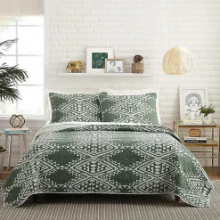 Kirklands Home Quilts|Justina Blakeney Aisha Queen Quilt Set Green