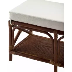 Kirklands Home Benches & Ottomans|Kaili Rattan Cushioned Bench Brown