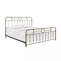 Kirklands Home Beds & Headboards|King Size Bronze Pipe Bed Frame Brown