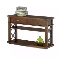 Kirklands Home Console Tables|Lambert Double X Frame Console Table Brown