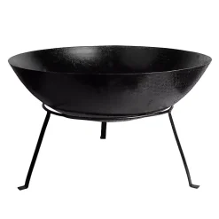 Kirklands Home Fire Pits|Large Metal Fire Bowl with Tapered Legs Black