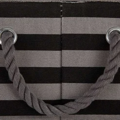 Clearance Large Black Paw Patch Stripe Round Pet Basket Baskets & Boxes