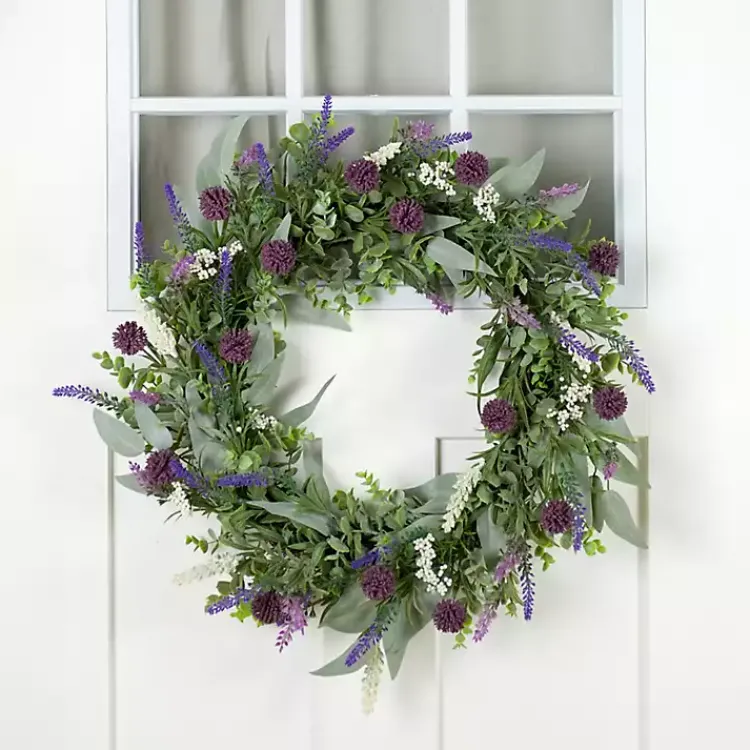 Online Lavender with White Berry Wreath Wreaths