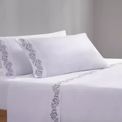 Kirklands Home Bed Sheets|Leafy Vine Hem Microfiber 4-pc. Full Sheet Set