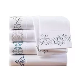 Kirklands Home Bed Sheets|Leafy Vine Hem Microfiber 4-pc. Full Sheet Set
