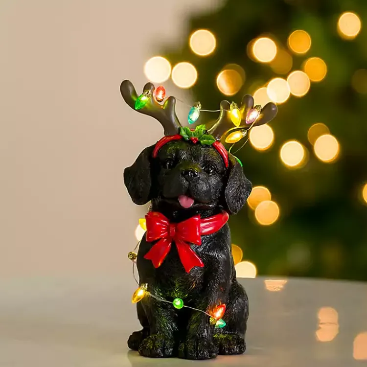 Sale LED Christmas Lights Black Lab Statue Christmas Decorations