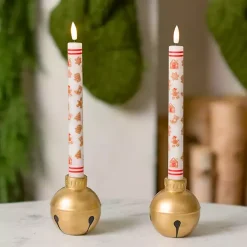 New LED Gingerbread Man Taper Candles, Set of 2 Flameless Candles