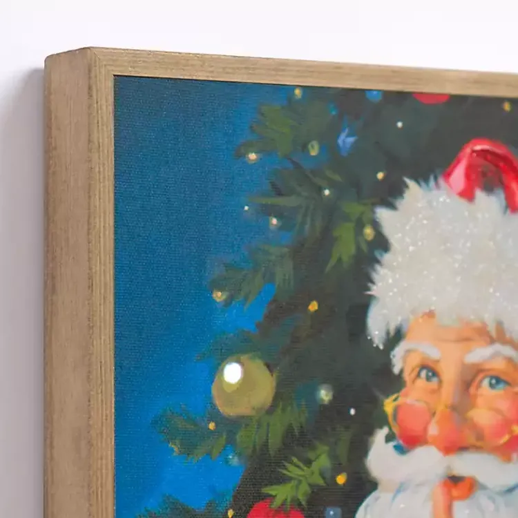Sale LED Holly Santa with Toy Bag Framed Art Print Christmas Art & Wall Decor