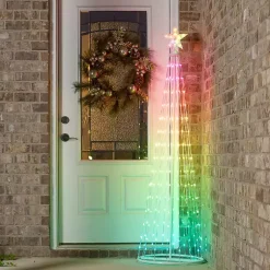 Outlet LED Multicolor Outdoor Christmas Tree, 70 in. Outdoor Christmas Decorations