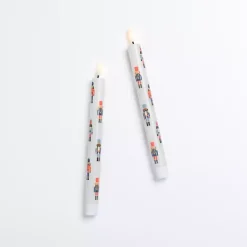 New LED Nutcracker Taper Candles, Set of 2 Flameless Candles