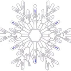 Best LED and Blue Snowflake Decoration, 15 in. Christmas Art & Wall Decor
