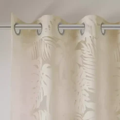 Kirklands Home Curtains & Drapes|Leilani Palm Leaf Curtain Panel, 63 in. Tan