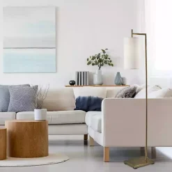 Kirklands Home Floor Lamps|Leon Antique Brass Metal Floor Lamp Gold