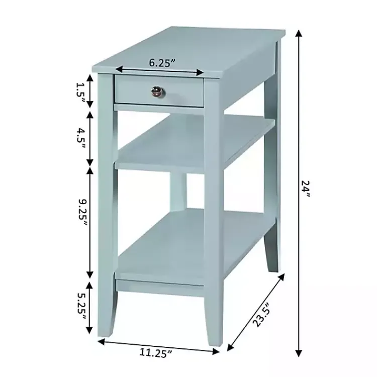 Kirklands Home Accent & End Tables|Light Chairside End Table with Shelves Blue