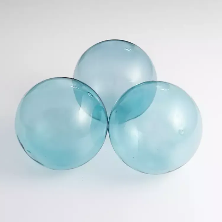 Outlet Light Glass Orbs, Set of 3 Bowl Filler