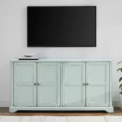 Kirklands Home Cabinets & Sideboards|Light Paneled 4-Door Sideboard Blue