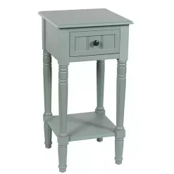Kirklands Home Accent & End Tables|Light Wood Square Hampton Accent Table Blue