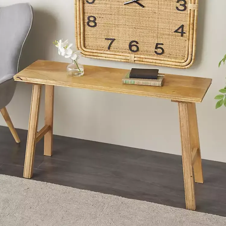 Kirklands Home Benches & Ottomans|Light Mango Wood Rustic Tall Bench Brown