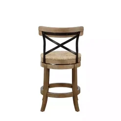 Kirklands Home Bar Stools & Counter Height Stools|Light Wood and Seagrass Swivel Counter Stool Brown