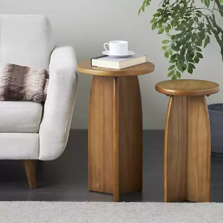 Kirklands Home Accent & End Tables|Light Wood Modern Accent Tables, Set of 2 Brown