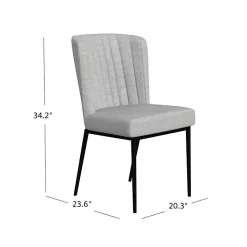 Kirklands Home Dining Chairs|Light Channel Back Dining Chairs, Set of 2 Gray
