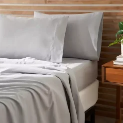 Kirklands Home Bed Sheets|Light Microfiber 4-pc. King Sheet Set Gray