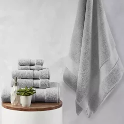 Kirklands Home Bath Towels|Light 6-pc. Cotton Bath Towel Set Gray