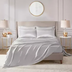 Kirklands Home Bed Sheets|Light Satin 6-pc. King Sheet Set Gray