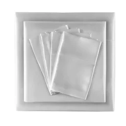 Kirklands Home Bed Sheets|Light Satin 6-pc. Queen Sheet Set Gray