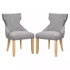 Kirklands Home Dining Chairs|Light Wingback Dining Chairs, Set of 2 Gray