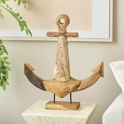 Best Live Edge Teak Wood Anchor Statue Statues & Figurines