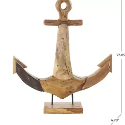 Best Live Edge Teak Wood Anchor Statue Statues & Figurines