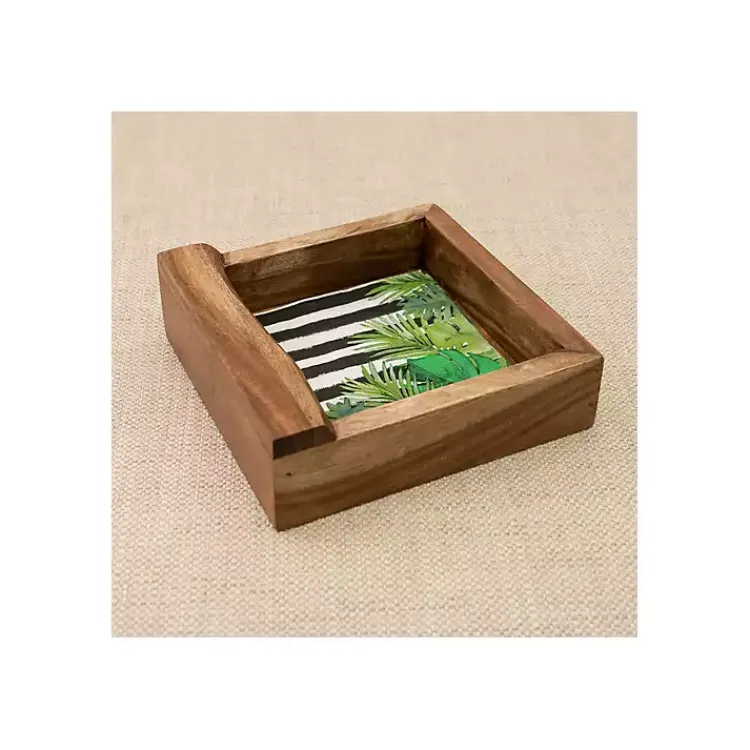 Kirklands Home Kitchen Storage|Live Edge Wood Napkin Holder Brown