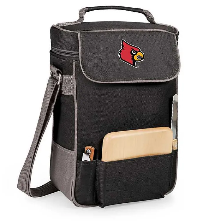 Kirklands Home Barware|Louisville Cardinals Wine & Cheese Tote Black