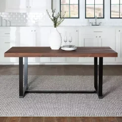 Kirklands Home Dining Tables|Mahogany Distressed Solid Wood Dining Table Brown