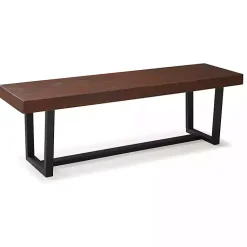 Kirklands Home Dining Chairs|Mahogany Solid Pine Two-Tone Dining Bench Brown