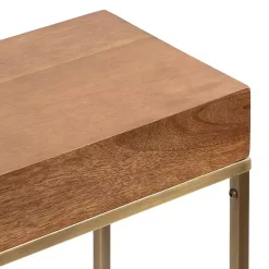 Kirklands Home Accent & End Tables|Mango Wood & Slim Karlsen Accent Table Gold