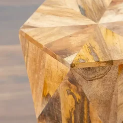 Kirklands Home Accent & End Tables|Mango Wood Hexagon Side Table Tan