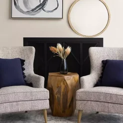 Kirklands Home Accent & End Tables|Mango Wood Hexagon Side Table Tan