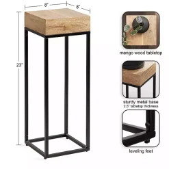 Kirklands Home Accent & End Tables|Mango Wood Tabletop Square Side Table Tan