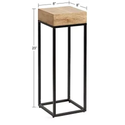 Kirklands Home Accent & End Tables|Mango Wood Tabletop Square Side Table Tan