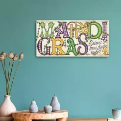 Hot Mardi Gras Mask Canvas Art Print, 20x10 in. Mardi Gras Decorations