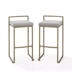 Kirklands Home Bar Stools & Counter Height Stools|Marley and Gold Bar Stools, Set of 2 Gray