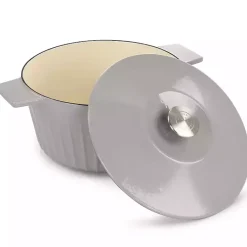 Kirklands Home Bakeware & Cookware|Martha Stewart Ribbed 5 Quart Dutch Oven Gray