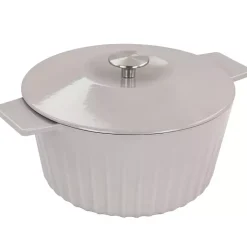 Kirklands Home Bakeware & Cookware|Martha Stewart Ribbed 5 Quart Dutch Oven Gray