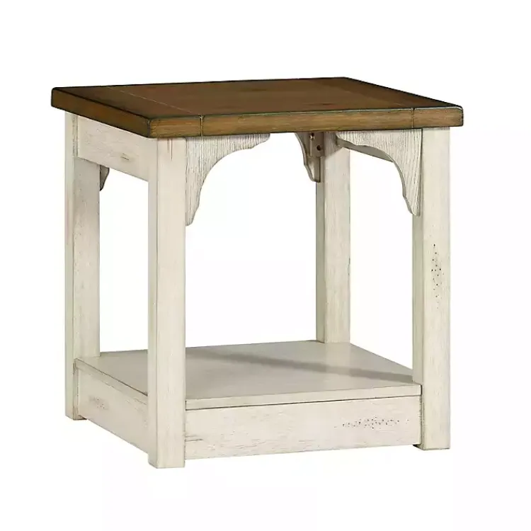 Kirklands Home Accent & End Tables|Mary and Natural Wooden Square Accent Table White