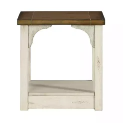 Kirklands Home Accent & End Tables|Mary and Natural Wooden Square Accent Table White